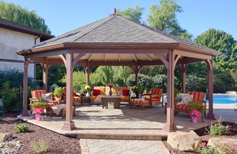 Elegant gazebo construction in Skippack, PA, backyard.